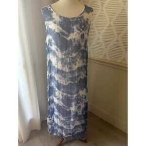 Bellambra Women’s Medium Silk & Viscose Blue Tie Dye Tank Dress NWT